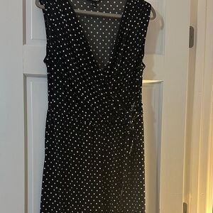 Roz & Ali Black Midi jumper with White Dots